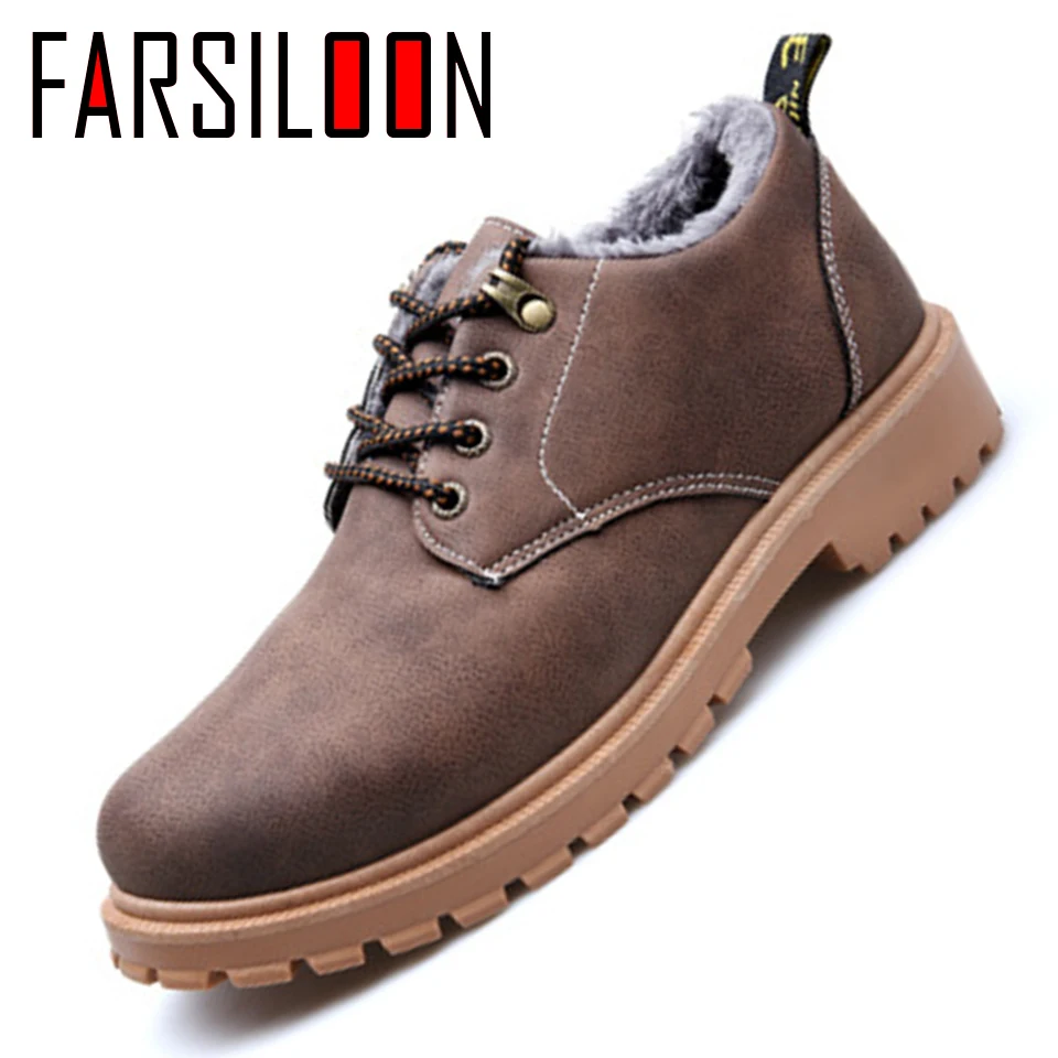 

Winter Men's Casual Shoes Velvet Warm Comfortable Soft Boots Cotton Soes Round Head Tooling Shoes Fashion Trend JLL040
