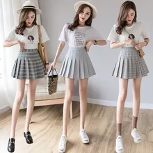 Harajuku мини-юбка школьницы плиссированные юбки женские лето Kpoo Ulzzang пикантные Высокая талия мини юбка для девочек Tumblr
