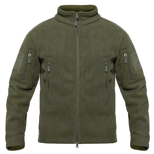 TACVASEN тактическая флисовая куртка ветрозащитная походная куртка на молнии софтшелл армейские военные куртки Уличная охотничья куртка с подогревом - Цвет: Army Green