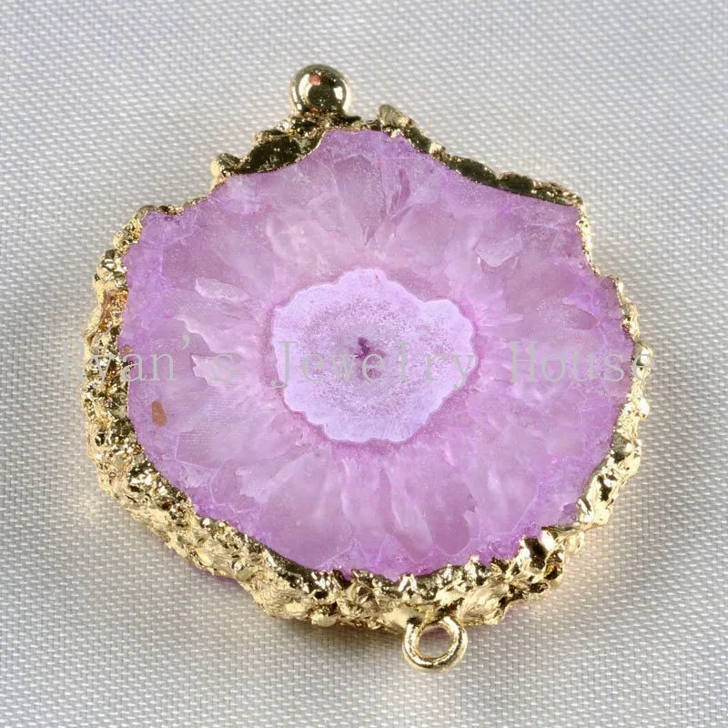 S003-5 red color quartz druzy flower connector