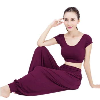 

LANBAOSI Women's Yoga Pants Cotton Spandex Comfy Harem Genie Aladdin Gypsy Dance Exercise Loose Trousers Sportswear Leggings