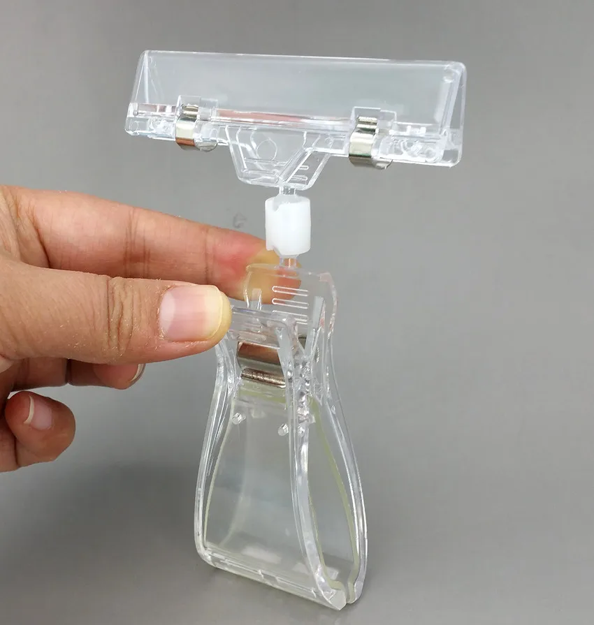 POP Plastic Swivel Clip Sign Card Display Price Tag Holder Large Size