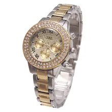 G& D брендовые роскошные золотые женские кварцевые наручные часы из нержавеющей стали женские часы-браслет Relojes Mujer Relogio Feminino нарядные часы