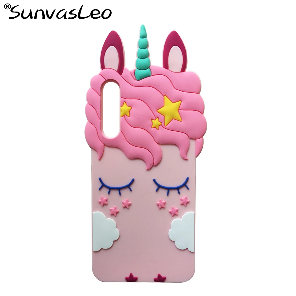 

For Huawei P20 Pro Case 3D Soft Silicone Cartoon Smart Phone Unicorn Cover Shell Skin Cases Fundas Coque Capa Protector