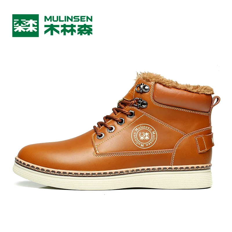 Men Outdoor Hiking Shoes winter warm Athletic Trekking Boots Climbing plush soft down shoes Walking Sneakers,Mulinsen S260115