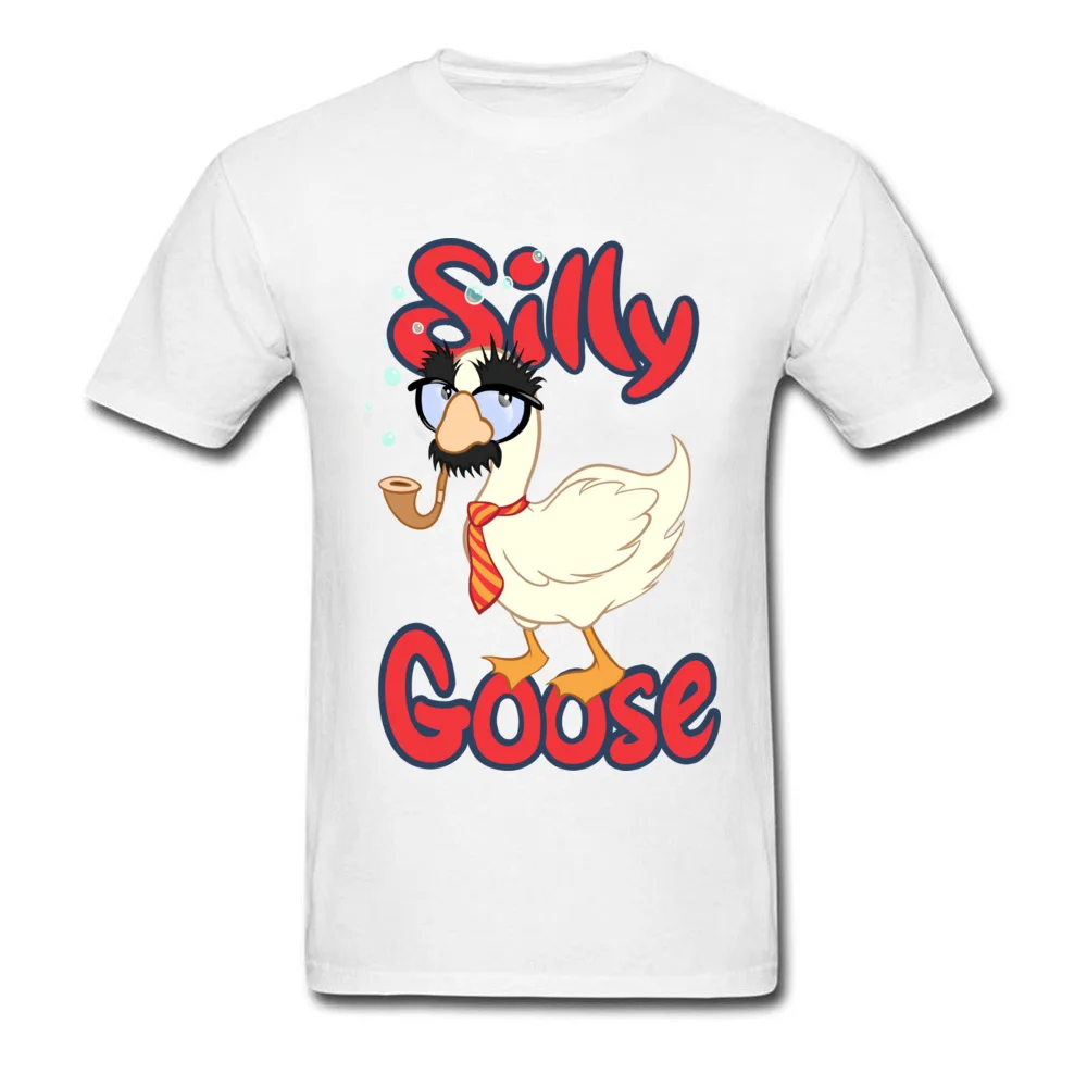Silly Goose Simple Style Tops T Shirt Short Sleeve for Men Cotton Thanksgiving Day O-Neck T-shirts Hip hop Tee-Shirts Coupons Silly Goose white