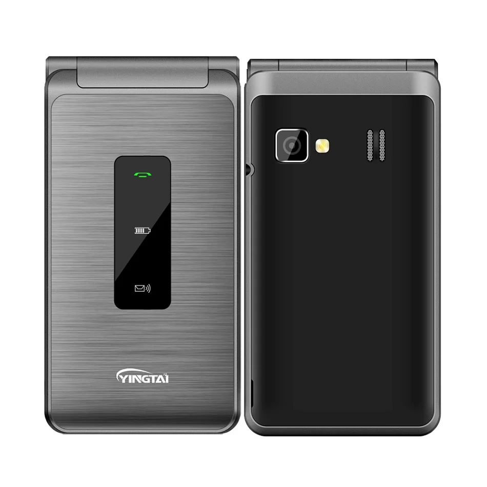 Лучший YINGTAI T39L телефон GSM флип сотовые телефоны FM фонарь Dual SIM 2,8 дюймов раскладушка Кнопка разблокирована 2G мобильный телефон - Цвет: Gray