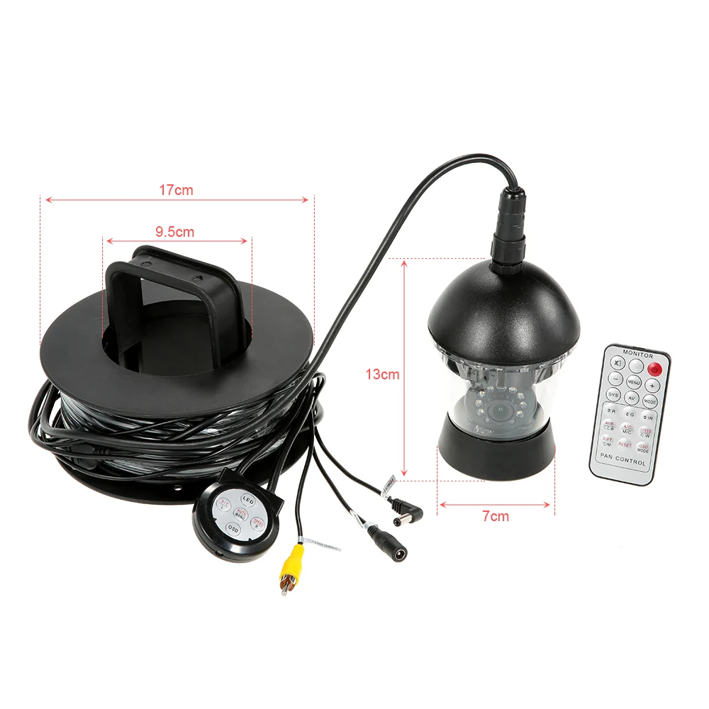 Подводный рыболокатор CCD 650TVL с ЖК дисплеем 7 дюймов вращающаяся на 360 градусов
