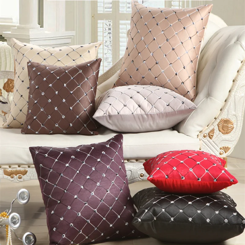 

Embroidered Plaid Multi-style Pillow Throw Pillow Cover Home Decorate Cushion Case Decorative Pillowcase Suitable for Bed Office