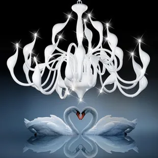 

New Modern 18-Lights White Swan Ceiling Light Lamp Chandelier Hanging Ems free shipping