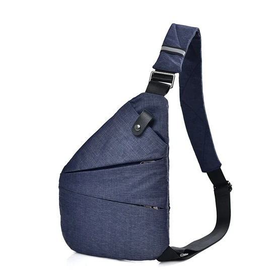 DIDA BEAR, Летние черные сумки на одно плечо для мужчин, водонепроницаемые нейлоновые противоугонные сумки через плечо, мужские нагрудные сумки синего и красного цвета - Цвет: Blue right shoulder