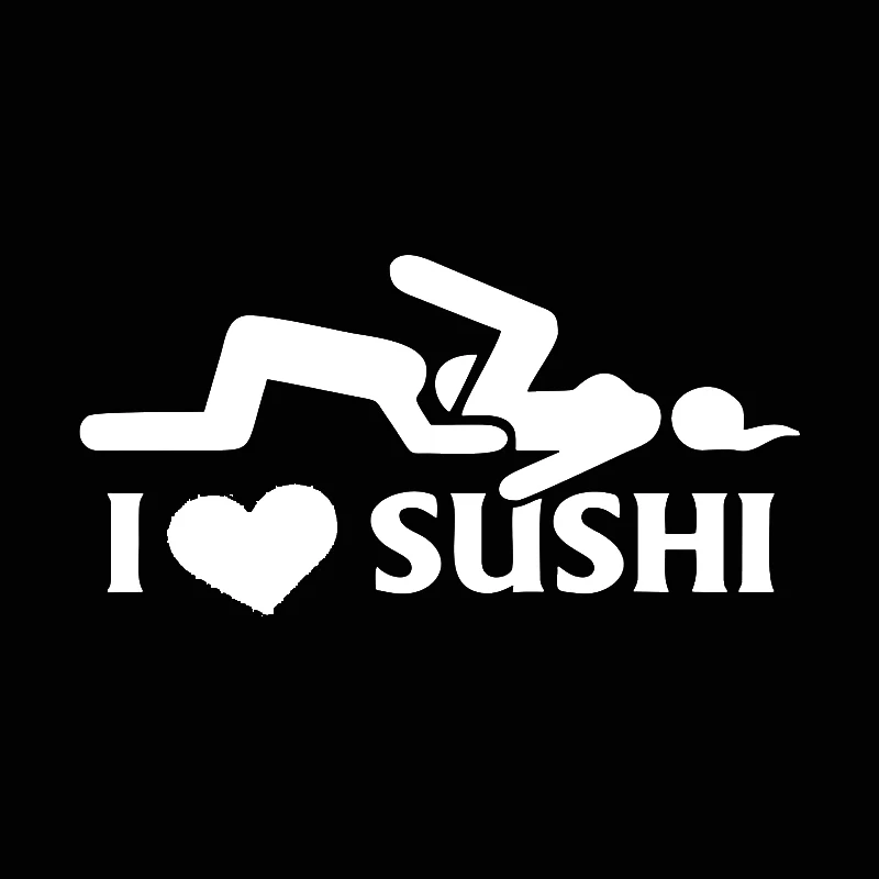 Car Sticker Vinyl 126cm I Love Sushi Funny Sticker Decal Reflective Laser Motorcycle Car Styling 3D Stickers BlackSliver (3)