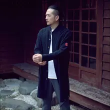 Chinese kung fu uniform cotton breathable fitted clothes a type of bruce lee costume long sleeve male linen shirt KK417 Q