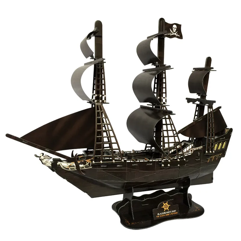 

3D models DIY toy paper model jigsaw game black pearl queen T4005h