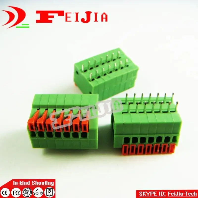 20 шт./лот 141R-2.54-7P 7Pin PCB пружинный клеммный блок ROHS разъем шаг 2 54 мм Бесплатная
