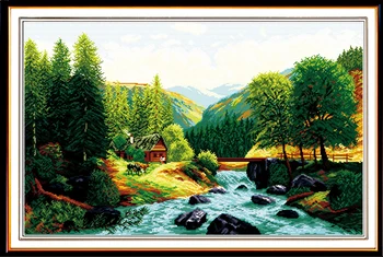 

BridgeRiverHome Cross Stitch Kits 11CT Printed 14CT Cross Stitch Set DIY Chinese Cross-stitch Counted Embroidery Needlework