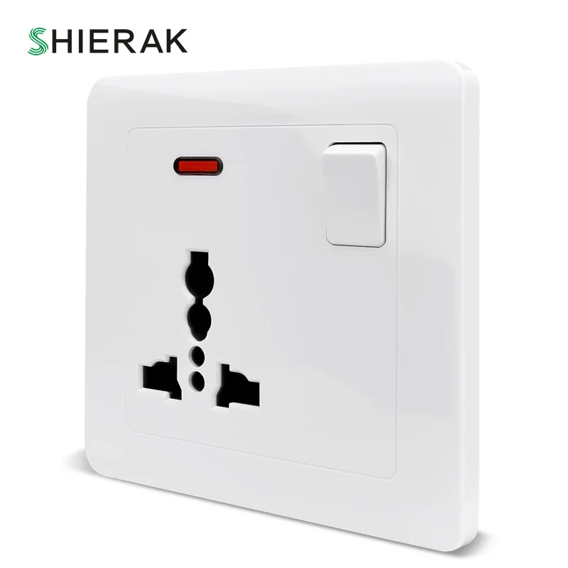 SHIERAK универсальная настенная розетка с светодиодный выключатель света белая