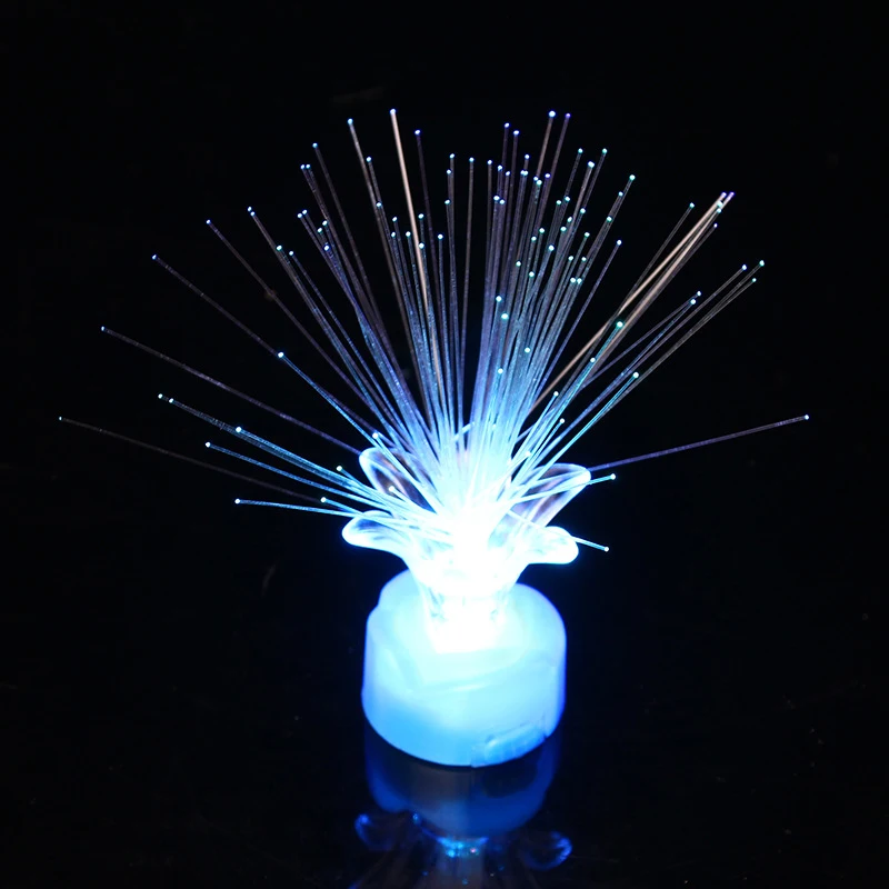 

Quadruple Fiber Optic Night Light Color Changing LED Rose Light Lamp Christmas Party Home Lighting Decor Kids Toy Gift