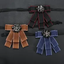 HISUMA мужские роскошные свадебные банкетные Галстуки Блестящий галстук-бабочка галстук Жених в горошек кристалл горный хрусталь резинка из полиэстера галстуки-бабочки