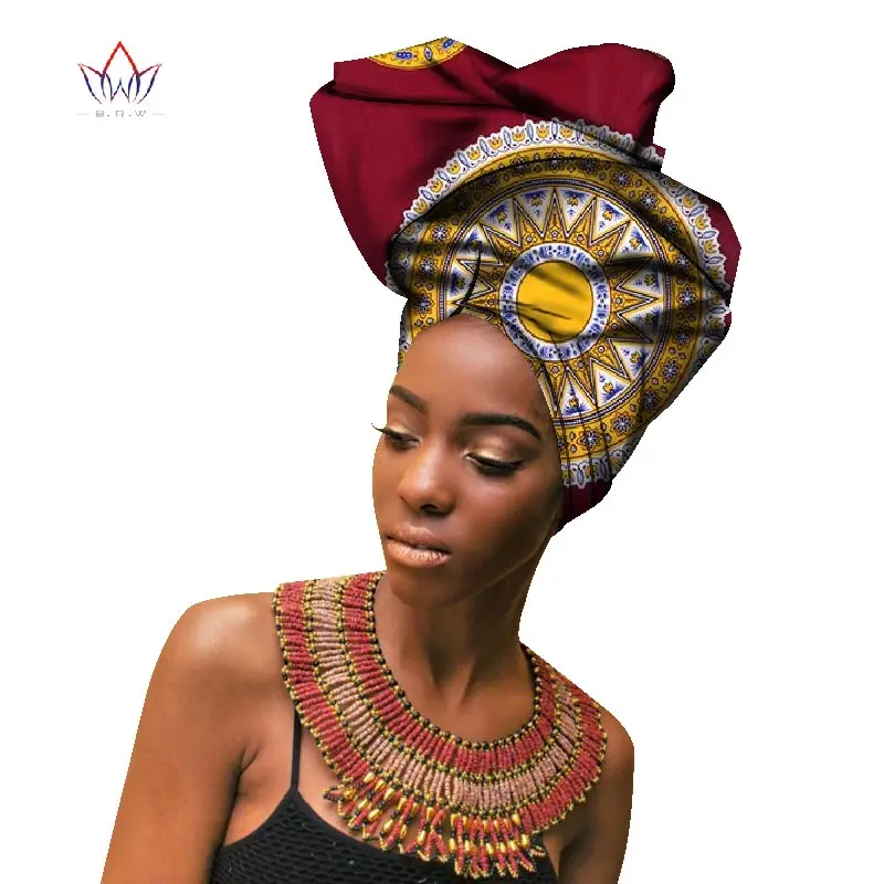Модные африканские головные уборы для женский платок на голову для леди высокое качество хлопок женские головные уборы аксессуары WYB141 - Цвет: 14