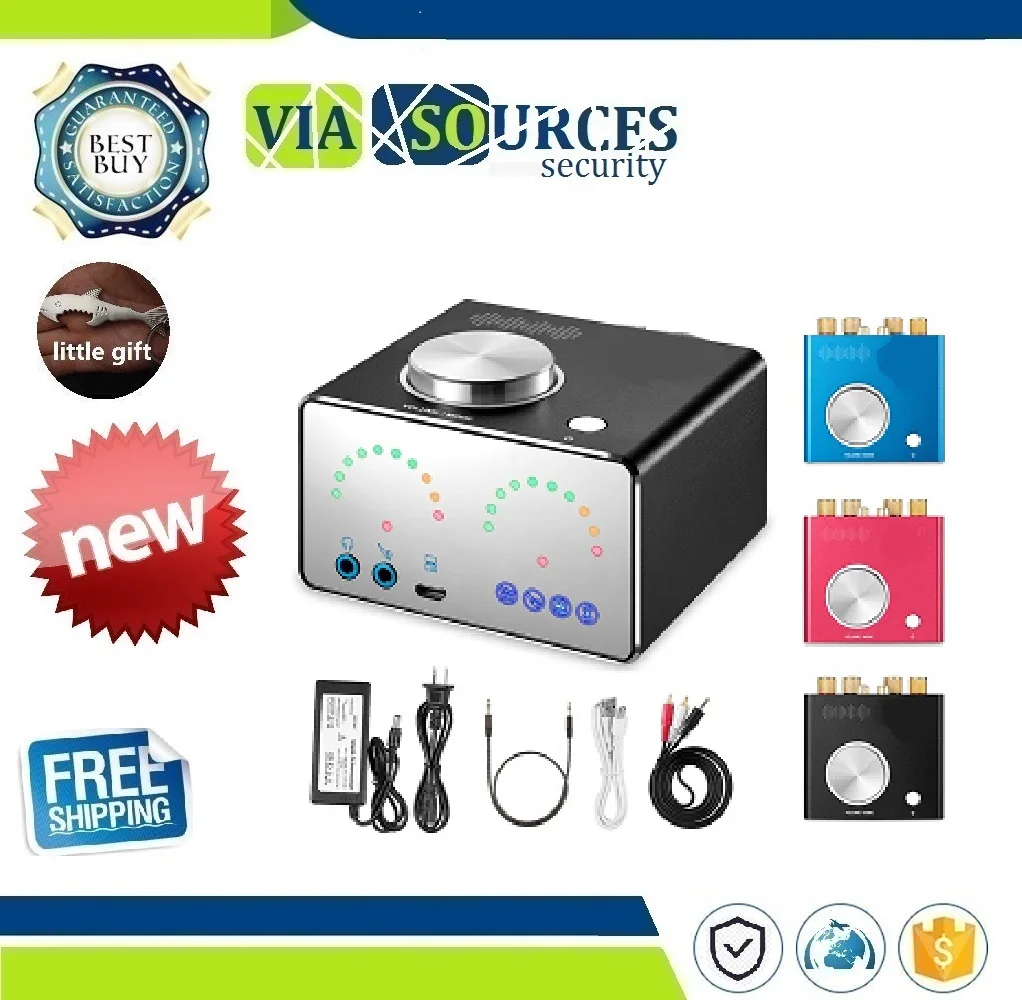 

HiFi Bluetooth 4.2 Digital Amplifiers Home Audio Mini Desktop Integrated Power Amp Stereo Headphone Amp USB Sound Card