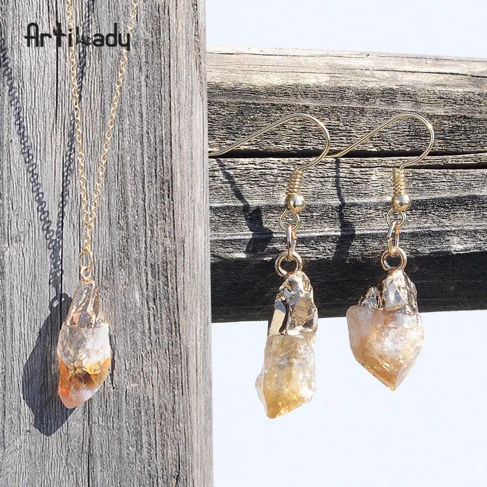Artilady серьги из натурального камня, ожерелье, Кристальные серьги-капли, набор украшений для женщин в подарок