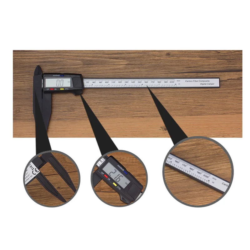 0 300mm Electronic Digital Caliper LCD Plastic Vernier Caliper & Long