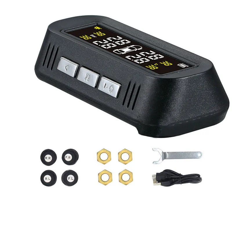 Kongyide монитор давления в шинах Солнечный беспроводной TPMS автомобильная система контроля давления в шинах с 4 внешними датчиками Прямая поставка m13