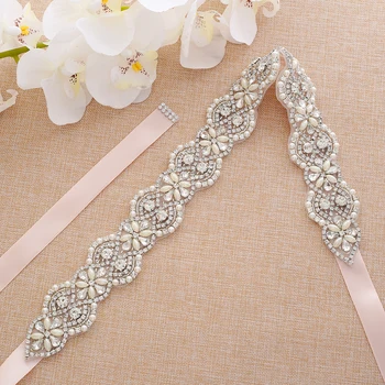 

New Silver Crystal Bridal Belt Style Rhinestones Wedding Sash Hand Beaded Wedding Belt For Bridal Long Dresses A175S