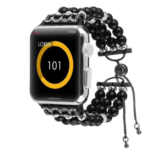 Модный ремешок для Apple watch 38 мм 42 мм 40 мм 44 мм регулируемый ремешок для iWatch watch band Sport series 4 3 2 1series 5 - Цвет ремешка: Черный