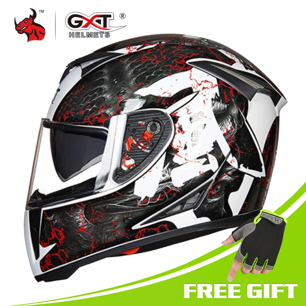GXT мотоциклетный шлем анфас мото шлемы двойной козырек гоночный шлем для мотокросса КАСКО модульный мотоциклетный шлем - Цвет: A14