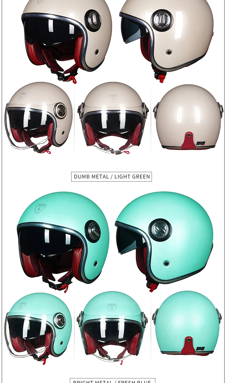 BEON шлем B-108A moto rcycle шлем 3/4 с открытым лицом шлем moto cross винтажный шлем casque Casco Capacete ретро-шлем