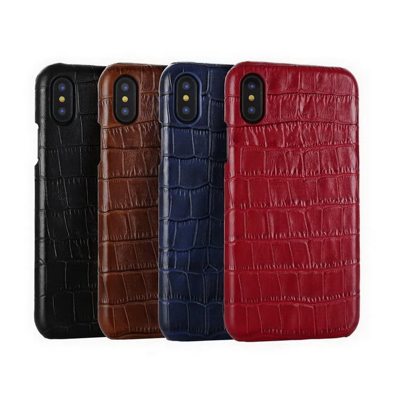 

For iPhone X Case Crocodile Pattern Genuine Leather Cover for iPhone 6 6s Plus 7 8 Plus X XR XS MAX Phone Cases Back Capas