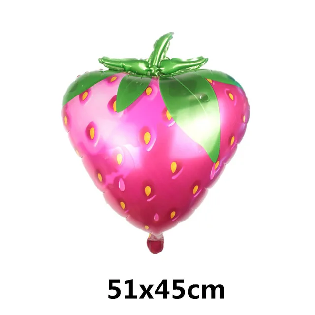 2 шт Гавайские Луау вечерние воздушные шары летние фруктовые круглые воздушные шары из фольги ананас Пальма первый день рождения Декор Детская игрушка подарок - Цвет: pink strawberry