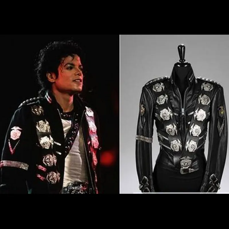 

MJ Michael Jackson BAD JACKET WITH SILVER EAGLE BADGES Punk Jacket Performance Collection- (ALL SIZES!