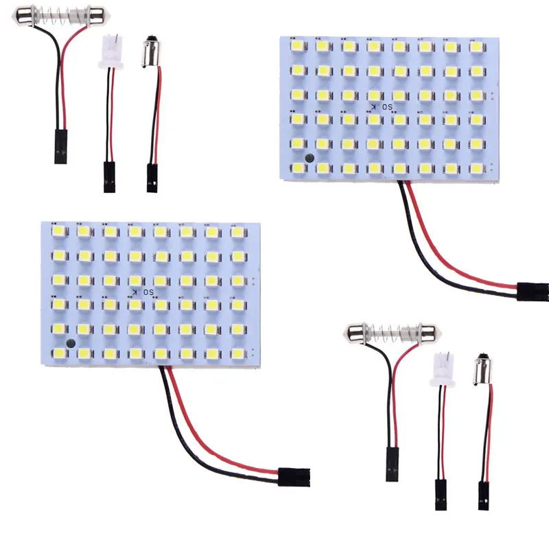 2x салон автомобиля транспортного средства Панель света 48 SMD светодиодный T10 Уникальные привлекательные футуристическая купольная лампа белый@ 11116