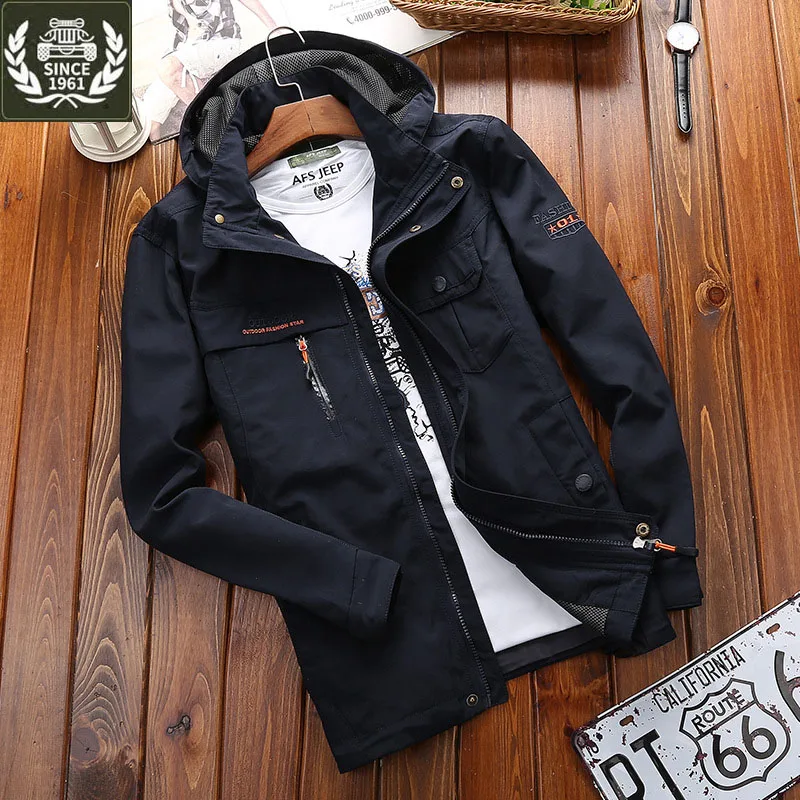 

ZHAN DI JI PU Brand Men Hooded Collar Jackets and Coats 130