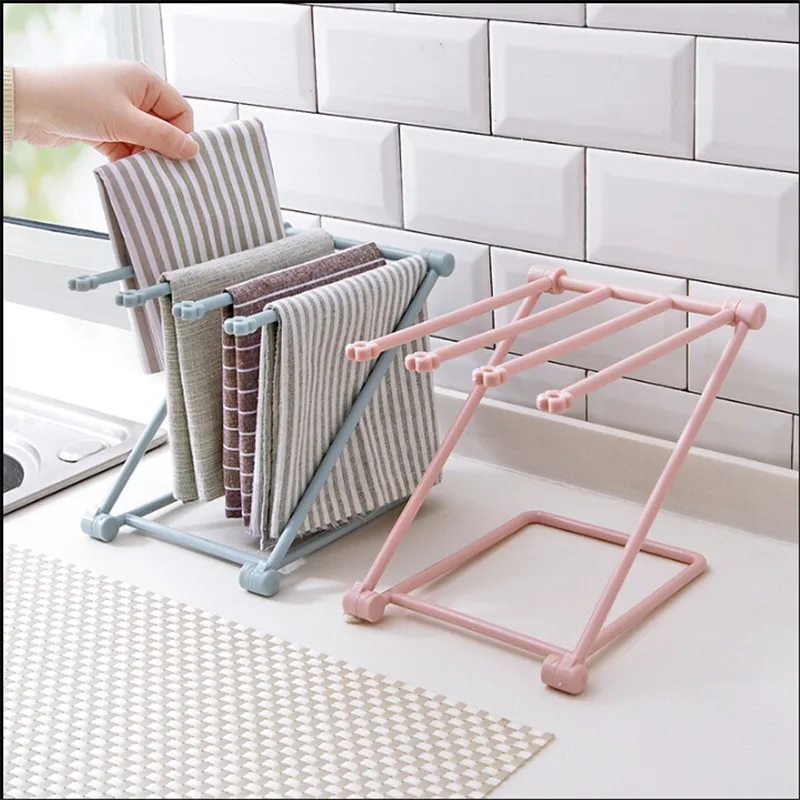 Creative Foldable Vertical Rags Kitchen Towels Hanger Rag Storage
