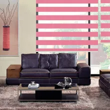 Дешевые занавески полиэстер Зебра жалюзи в розовом полупрозрачном окно занавески s для гостиной 30 цветов доступны