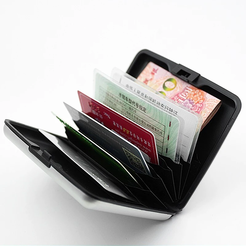 Футляр для банковских карт с Rfid защитой и магнитной алюминиевый металлический