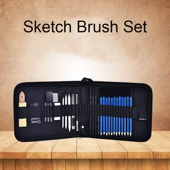 

1PCS pencil drawing tools Sketching Drawing Pencils Carry Bag Art Painting Student Black painting kit stationery for school