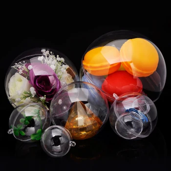 

Clear flower ball acrylic box hollow round plastic ball transparent ball DIY creative Christmas display ball 1-20pcs
