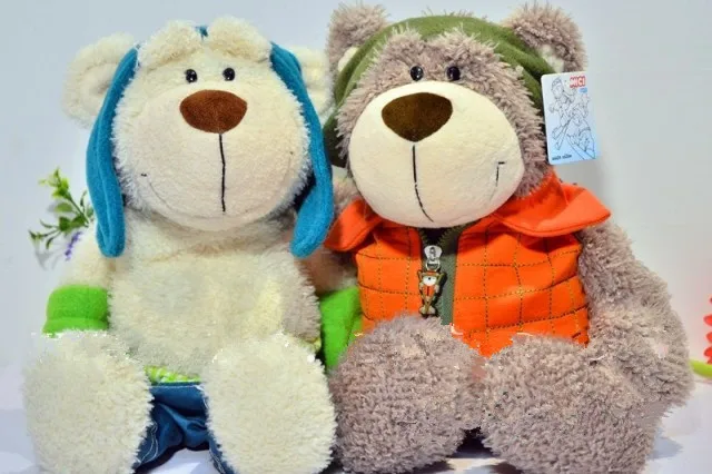 25 см немецкая Серия Бутик Плюшевые игрушки братья Лыжный жилет платье Шапки Медведь любовник подарки для детей 1 шт
