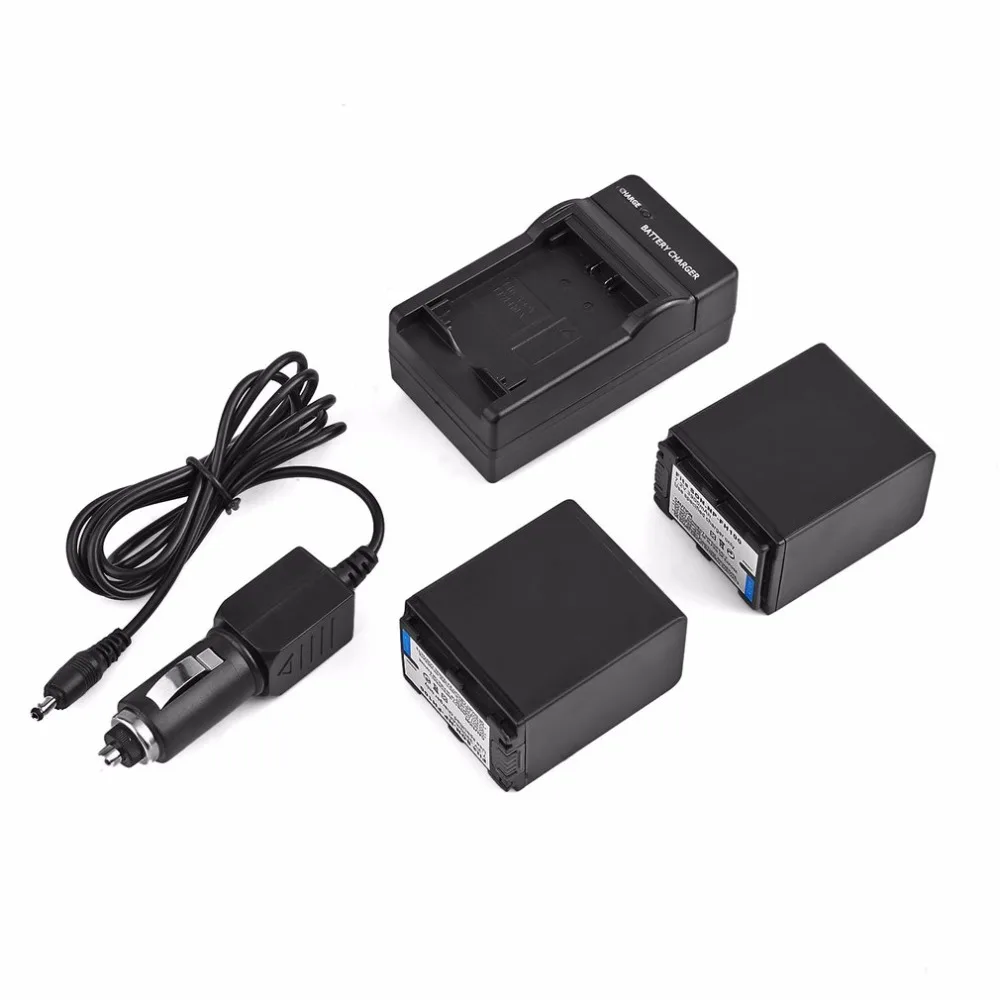 

2pcs Large Capacity Rechargeable Camera Battery 3900mAh + Fold-out Travel Charger US Plug for Canon NP-FH100