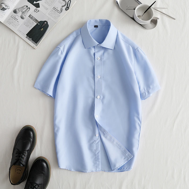 2019 мужские Slim Fit Уникальная горловина стильное платье рубашки с коротким рукавом