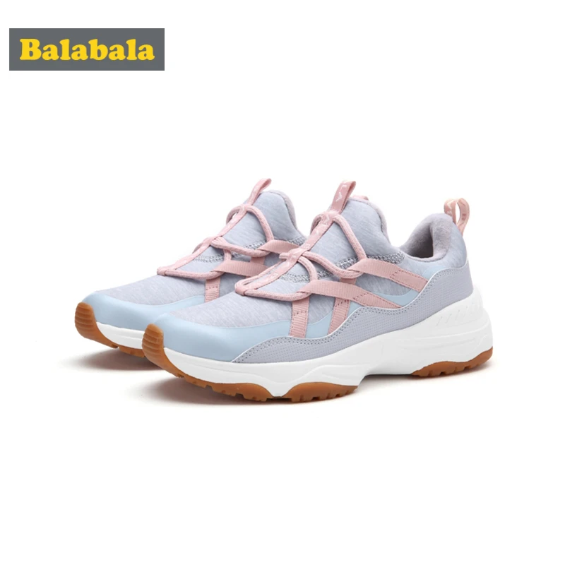 

Balabala Girls Fleece-Lined Sneakers Slip On with Decorative Lacing Teenage Girl Running Sneakers with Pull Tab at Heel