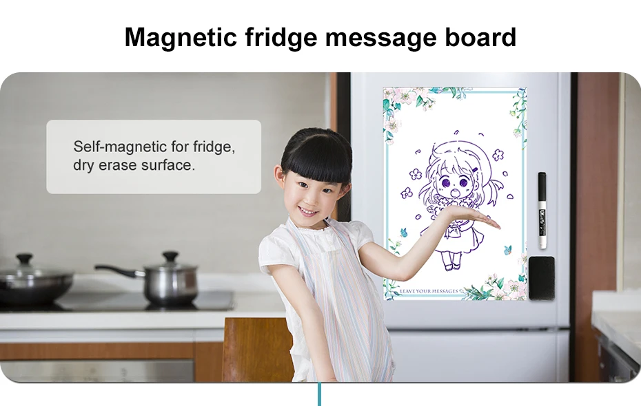 A3 Fridge Magnet Magnetic Board Stickers Removable Erase Drawing Writing  Fridge Message Board Magnets To Do List Memo Pad Notes 02