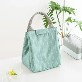 

1 pc Travel Picnic Stripe Lunch Bag Portable For Women Kids Fashion Thermal Insulation Bag Lunch Bag Daily Necessary