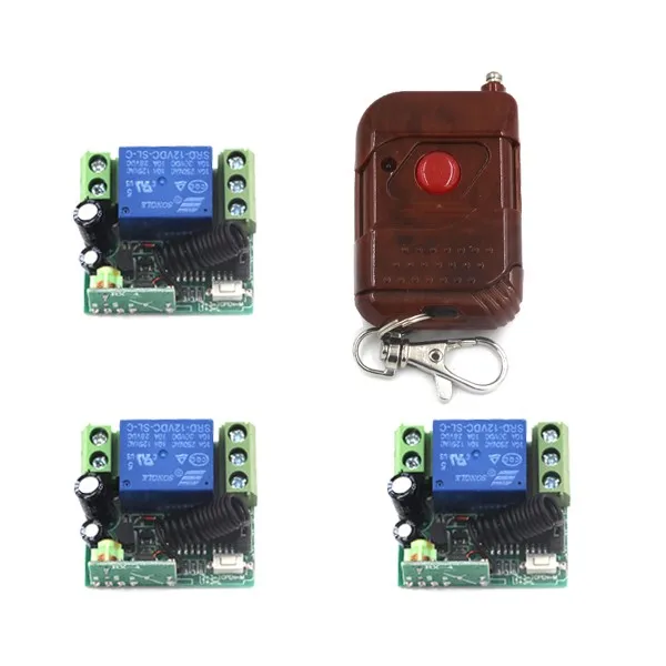 

12V Remote Control Switch Wireless Remote Plug Transmitter control 3 Receivers 315Mhz / 433Mhz SKU: 5187