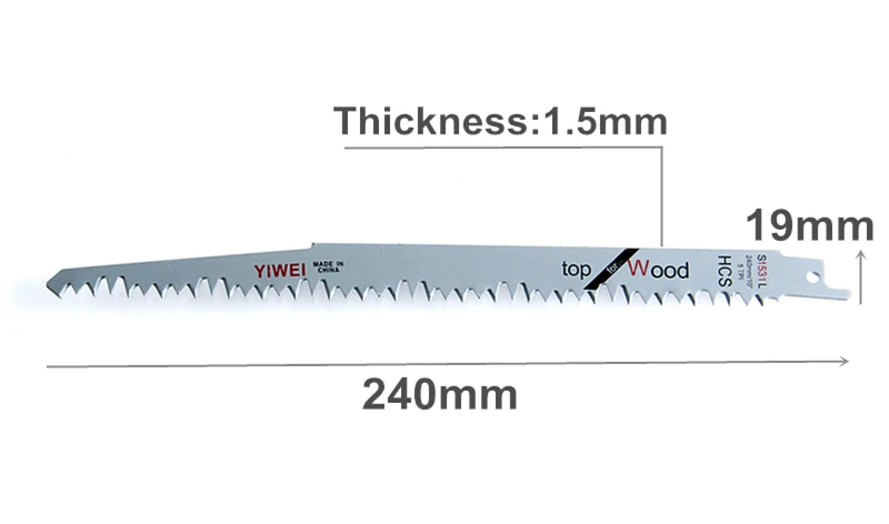 YIWEI 240 мм лобзик S1531L сабельная пила для резки древесины Деревообрабатывающие инструменты 5 шт